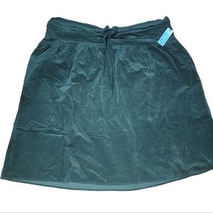 Women's 3x Hunter Green Draper James RSVP Paperbag Waist Corduroy Midi Skirt